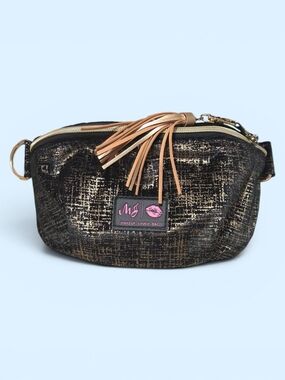 Makeup Junkie Bags Black & Gold Sidekick Bag